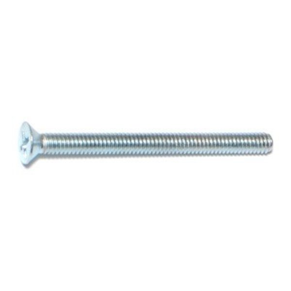 Midwest Fastener #8-32 x 2 in Phillips Flat Machine Screw, Zinc Plated Steel, 25 PK 77287